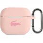 Lacoste Glossy Printing Logo husă silicon pentru AirPods 3 - roz
