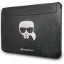 Karl Lagerfeld Head Embossed husă pentru MacBook până la 16" - negru