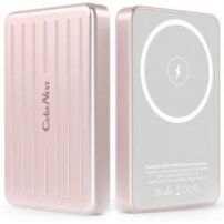 CubeNest S1B0 powerbank magnetic fără fir cu port USB-C - 5 000 mAh - roz