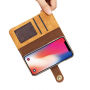 Husă stilată flip 2 în 1, detaşabilă, pentru Apple iPhone XS / iPhone X - maro deschis