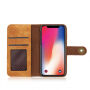 Husă stilată flip 2 în 1, detaşabilă, pentru Apple iPhone XS / iPhone X - maro deschis