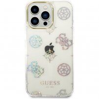 Guess Peony Glitter husă pentru iPhone 14 Pro Max - alb