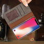 Husă stilată flip 2 în 1, detaşabilă, pentru Apple iPhone XS / iPhone X - gri