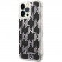 Karl Lagerfeld Monogram Liquid Glitter husă pentru iPhone 14 Pro Max - negru