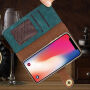 Husă stilată flip 2 în 1, detaşabilă, pentru Apple iPhone XS / iPhone X - albastru