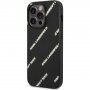 Karl Lagerfeld Grained Leather Logomania husă pentru iPhone 14 Pro Max - negru