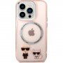 Karl Lagerfeld Karl and Choupette husă cu MagSafe pentru iPhone 14 Pro Max - roz