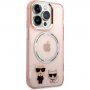 Karl Lagerfeld Karl and Choupette husă cu MagSafe pentru iPhone 14 Pro Max - roz