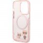 Karl Lagerfeld Karl and Choupette husă cu MagSafe pentru iPhone 14 Pro Max - roz