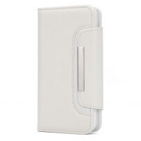 Husă flip 2 în 1, detaşabilă, din pile artificială, pentru Apple iPhone XS / iPhone X - alb