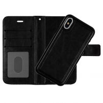 Husă de protecţie flip 2 în 1, detaşabilă, pentru Apple iPhone XS / iPhone X - negru