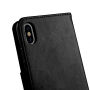 Husă de protecţie flip 2 în 1, detaşabilă, pentru Apple iPhone XS / iPhone X - negru