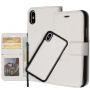 Husă de protecţie flip 2 în 1, detaşabilă, pentru Apple iPhone XS / iPhone X - alb