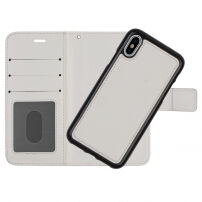 Husă de protecţie flip 2 în 1, detaşabilă, pentru Apple iPhone XS / iPhone X - alb