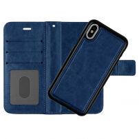 Husă de protecţie flip 2 în 1, detaşabilă, pentru Apple iPhone XS / iPhone X - albastru închis
