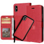 Husă de protecţie flip 2 în 1, detaşabilă, pentru Apple iPhone XS / iPhone X - roşu