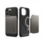 Spigen Slim Armor husă rezistentă cu suport și MagSafe pentru iPhone 14 Pro Max - gri