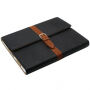 Husă de lux din piele PU, cu cataramă, pentru Apple iPad 4 / 3 / 2 - negru