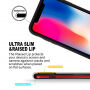Carcasă transparentă GOOSPERY, cu ramă colorată, pentru Apple iPhone XS / iPhone X - negru/roşu