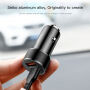 Încărcător auto BASEUS, cu două porturi USB, pentru Apple iPhone / iPad / iPod - negru