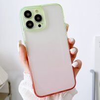 Husă transparentă cu carcasă în doua nuanțe de culori pentru iPhone 11 - roșu-verde
