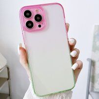 Husă transparentă cu carcasă în doua nuanțe de culori pentru iPhone 11 Pro Max - roz-verde