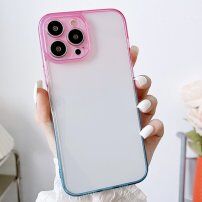 Husă transparentă cu carcasă în doua nuanțe de culori pentru iPhone 12 Pro Max - roz-albastru
