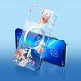 Husă transparentă mată florală cu MagSafe pentru iPhone 12 Pro Max - roz