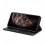 Carcasă flip cu modelul fibrei de carbon pentru iPhone 13 mini - negru