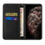 Carcasă flip cu modelul fibrei de carbon pentru iPhone 13 mini - negru