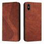 Carcasă flip din piele cu model pentru iPhone X / XS - maro