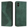 Carcasă flip din piele cu model pentru iPhone X / XS - verde închis