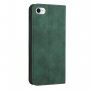 Carcasă flip din piele cu model pentru iPhone SE (2020/2022) / 8 / 7 - verde închis