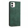 Carcasă flip din piele cu model pentru iPhone 12 mini - verde închis