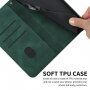 Carcasă flip din piele cu model pentru iPhone 12 mini - verde închis
