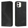Carcasă flip din piele cu model pentru iPhone 12 mini - negru