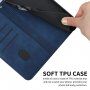Carcasă flip din piele cu model pentru iPhone 11 - albastru închis