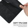 Carcasă flip din piele cu model pentru iPhone 11 - negru