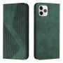 Carcasă flip din piele cu model pentru iPhone 11 Pro - verde închis