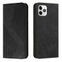 Carcasă flip din piele cu model pentru iPhone 11 Pro - negru