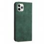Carcasă flip din piele cu model pentru iPhone 11 Pro Max - verde închis
