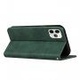 Carcasă flip din piele cu model pentru iPhone 11 Pro Max - verde închis