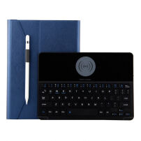 Carcasă cu tastatură, cu încărcare wireless, pentru iPad 9,7" (2017/2018) / Pro 9,7" / Air 1 / 2 - albastru închis