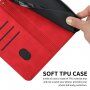 Carcasă flip din piele cu model pentru iPhone 13 Pro Max - roșu