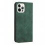 Carcasă flip din piele cu model pentru iPhone 13 Pro Max - verde închis