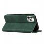 Carcasă flip din piele cu model pentru iPhone 13 Pro Max - verde închis