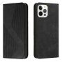 Carcasă flip din piele cu model pentru iPhone 13 Pro Max - negru