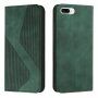 Carcasă flip din piele cu model pentru iPhone 7 Plus / 8 Plus - verde închis