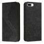 Carcasă flip din piele cu model pentru iPhone 7 Plus / 8 Plus - negru