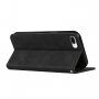 Carcasă flip din piele cu model pentru iPhone 7 Plus / 8 Plus - negru